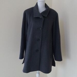 Cinzia Rocca Due Grey Size 14 Grey Wool Coat